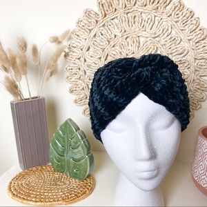Black Velvet Headwrap Adult Earwarmer Handmade!